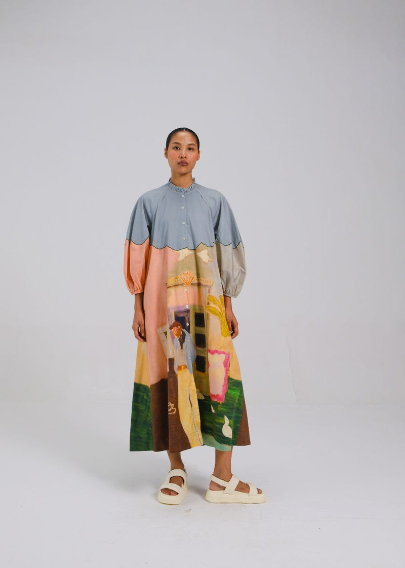 DEUCE DRESS - MORNING COFFEE cotton by CORD for women Worldwide