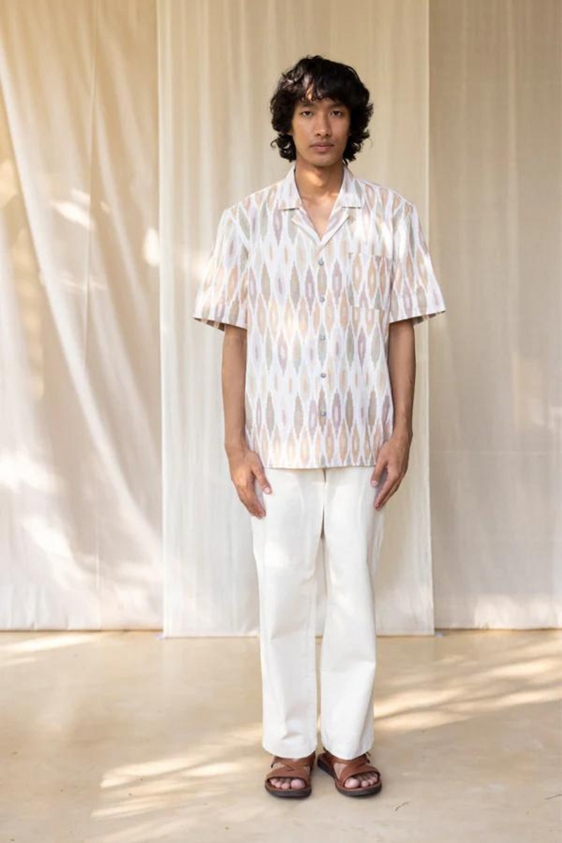 DIAMONDS IN DUST RESORT SHIRT 100% cotton by Translate Men for men Worldwide