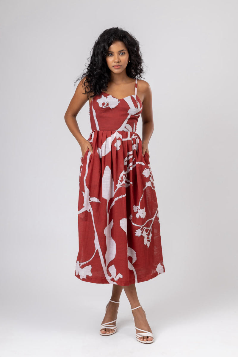 Mary printed dress organic cotton gauge by Doodlage in multi color for women Worldwide
