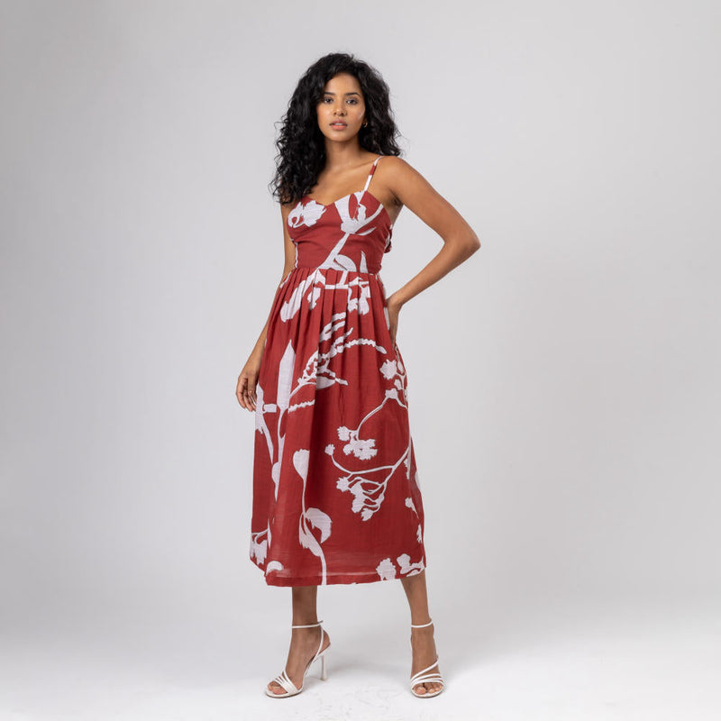 Mary printed dress organic cotton gauge by Doodlage in multi color for women Worldwide