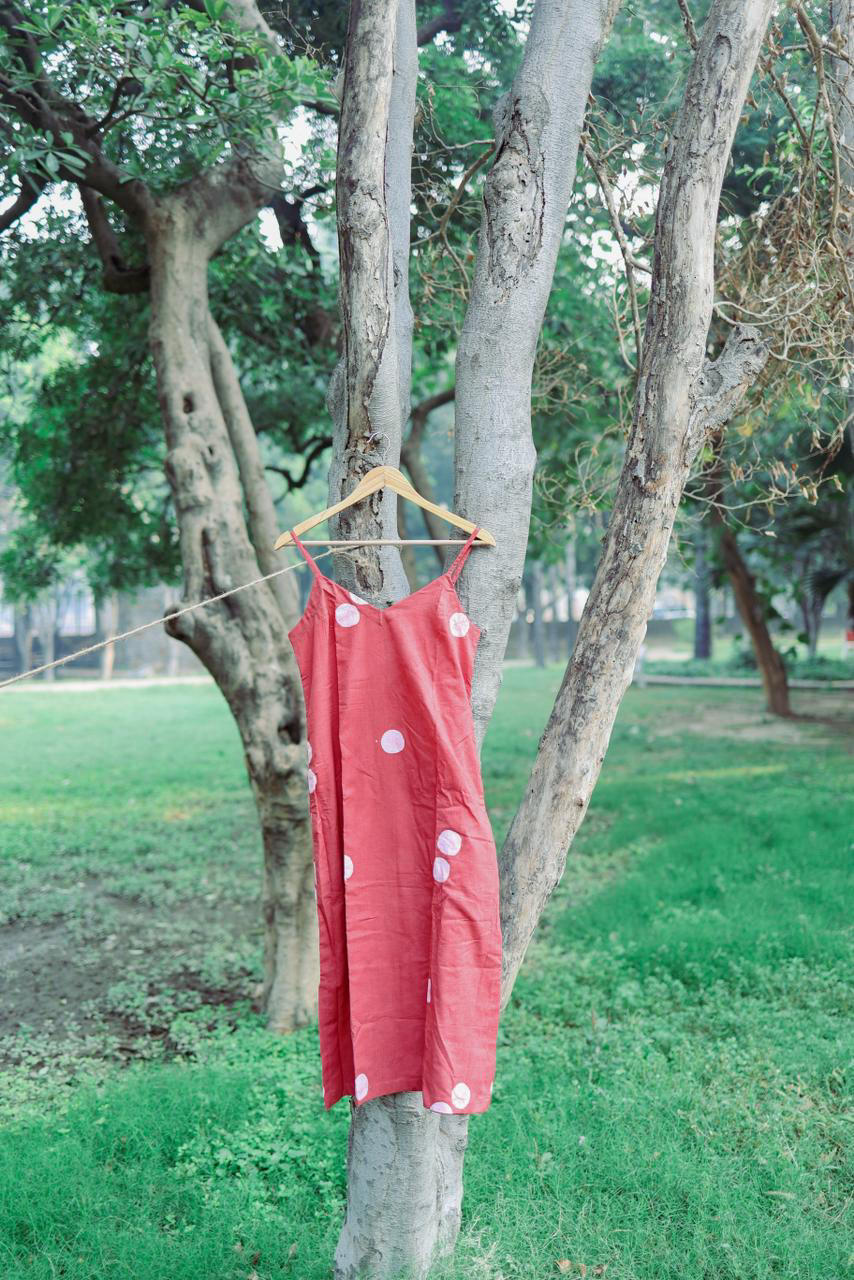 CORAL SLIP DRESS