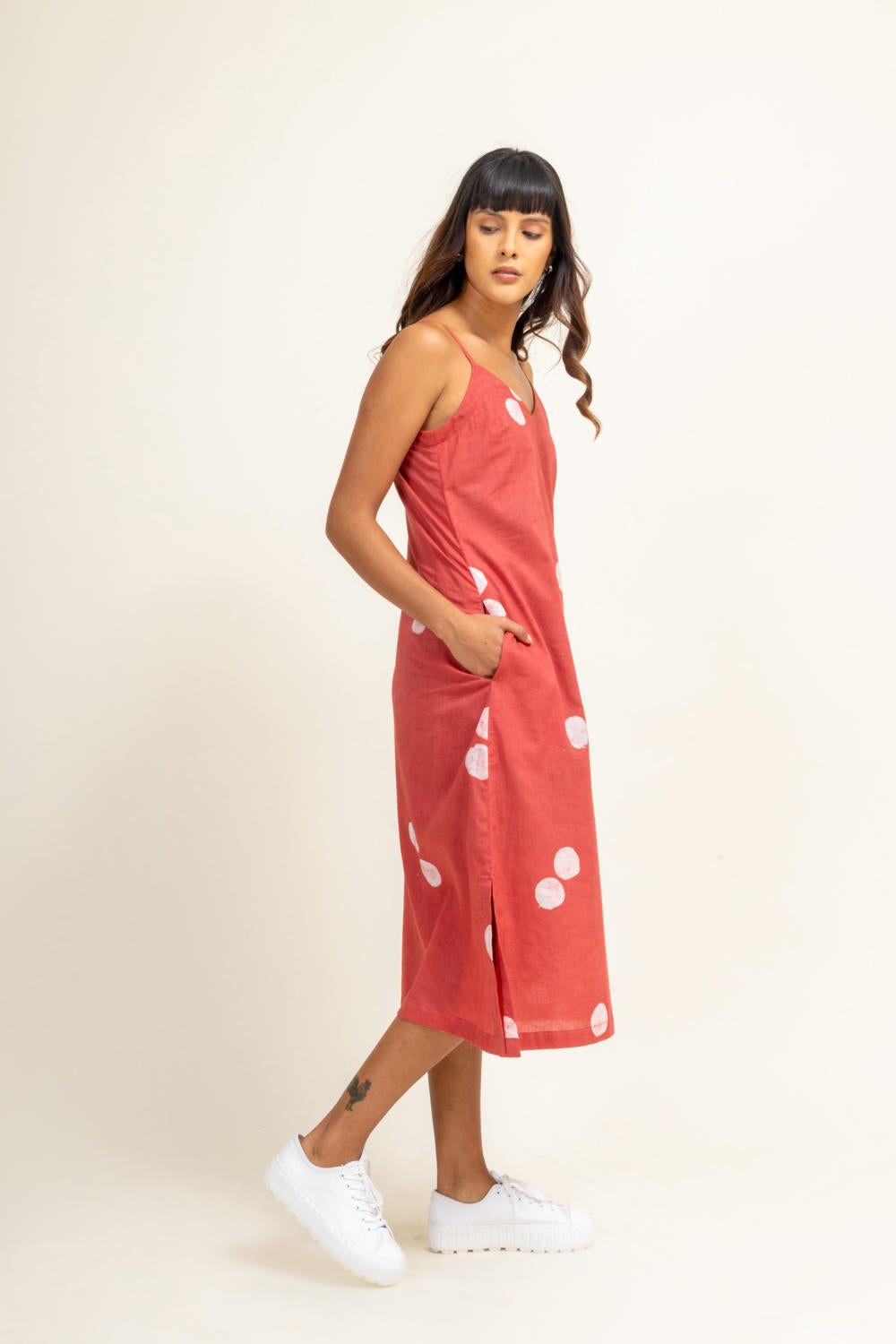 CORAL SLIP DRESS