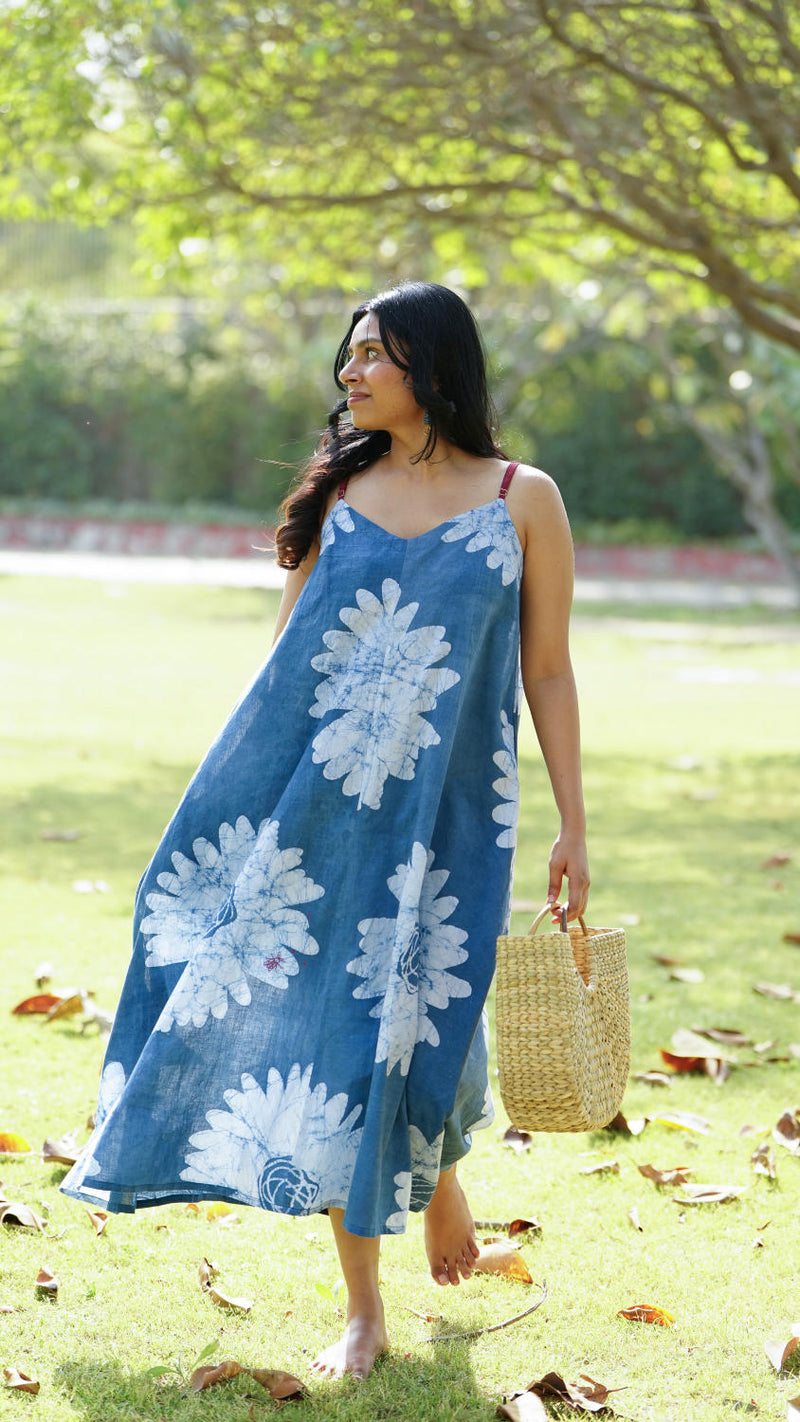 YUI SLIP DRESS by Doodlage in blue color for women Worldwide