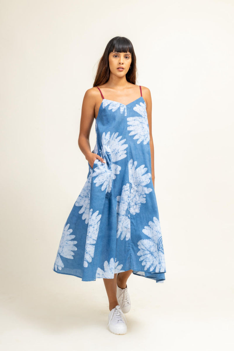YUI SLIP DRESS by Doodlage in blue color for women Worldwide