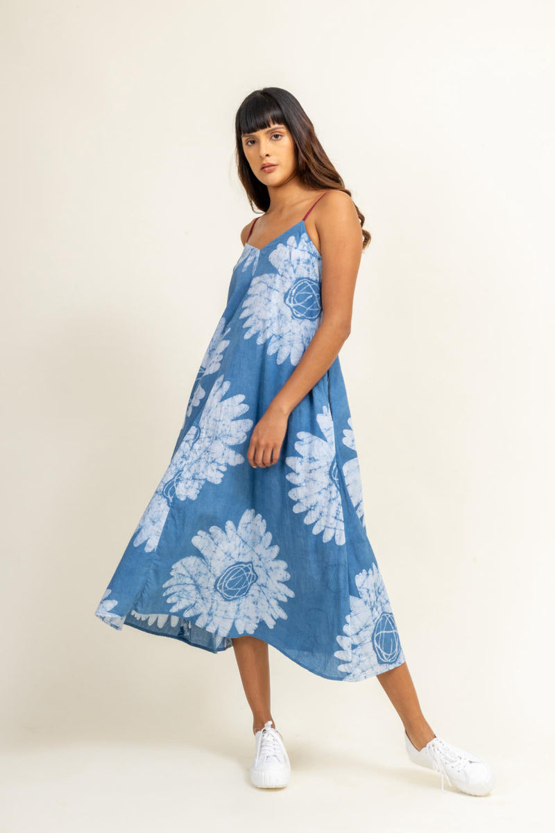 YUI SLIP DRESS by Doodlage in blue color for women Worldwide