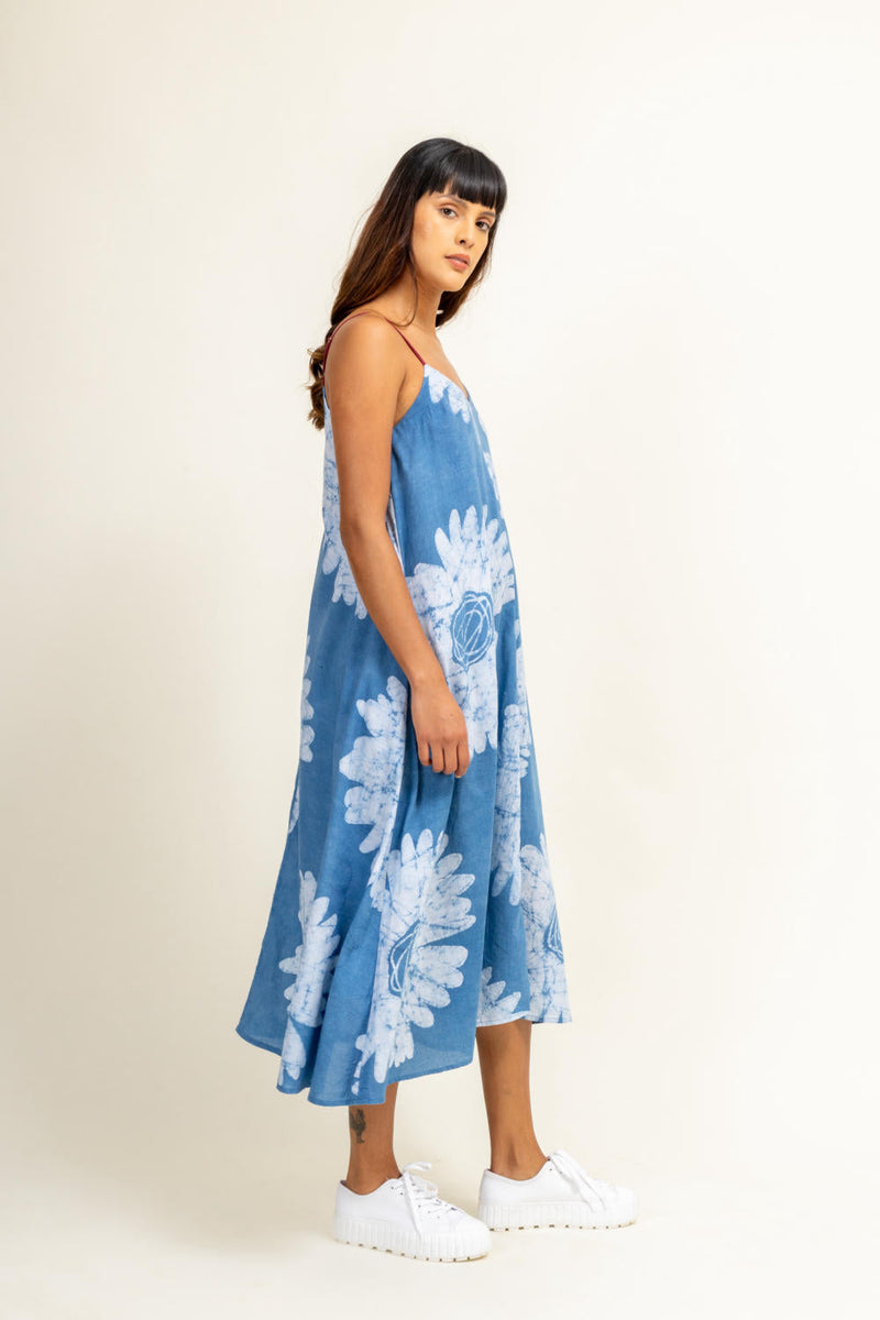 YUI SLIP DRESS by Doodlage in blue color for women Worldwide