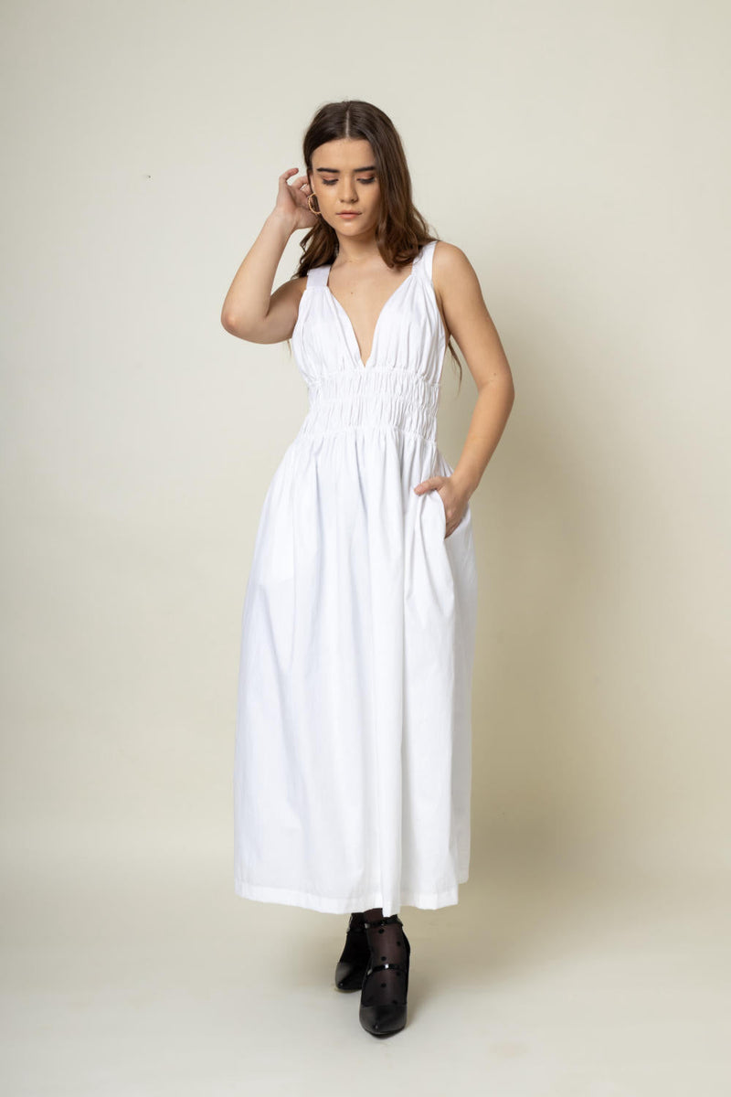 August White Dress by Doodlage in purple color for women Worldwide