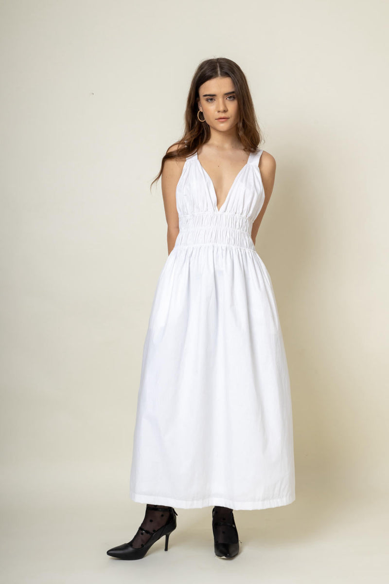 August White Dress by Doodlage in purple color for women Worldwide