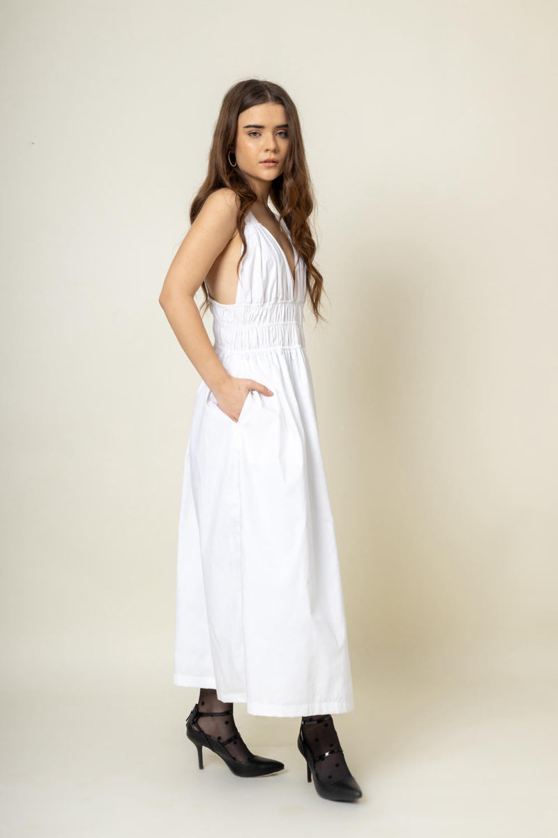 August White Dress by Doodlage in purple color for women Worldwide