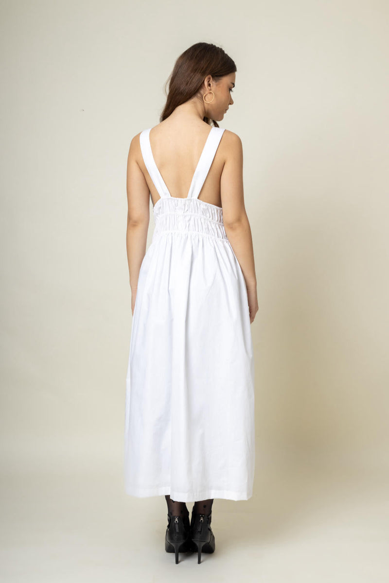 August White Dress by Doodlage in purple color for women Worldwide