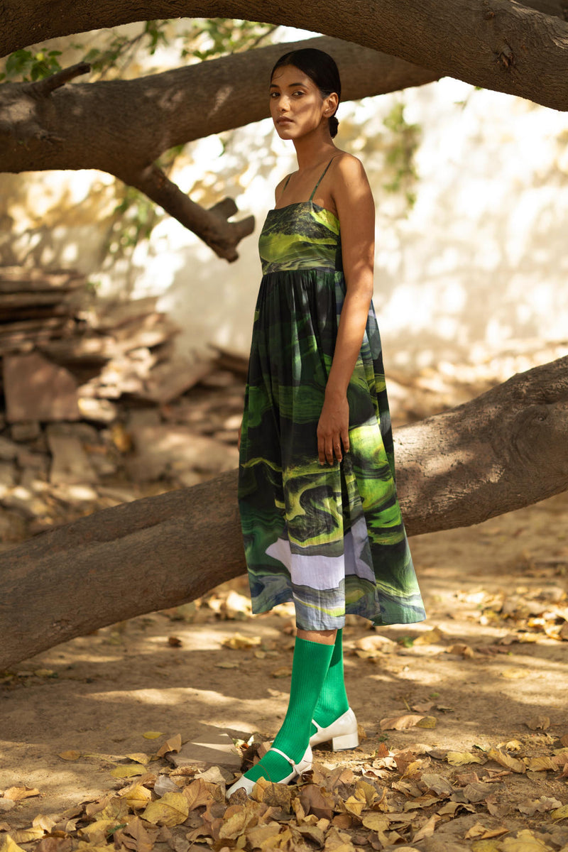 Ella Green Dress by Doodlage in green color for women Worldwide