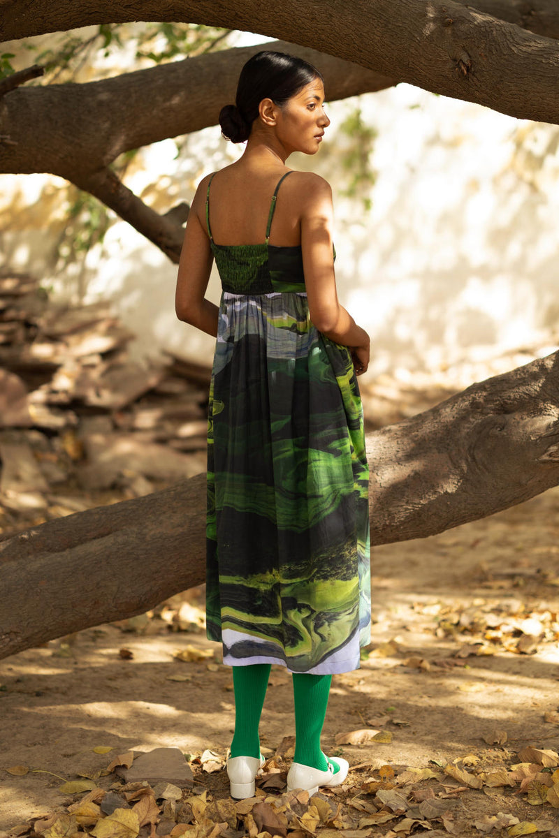 Ella Green Dress by Doodlage in green color for women Worldwide