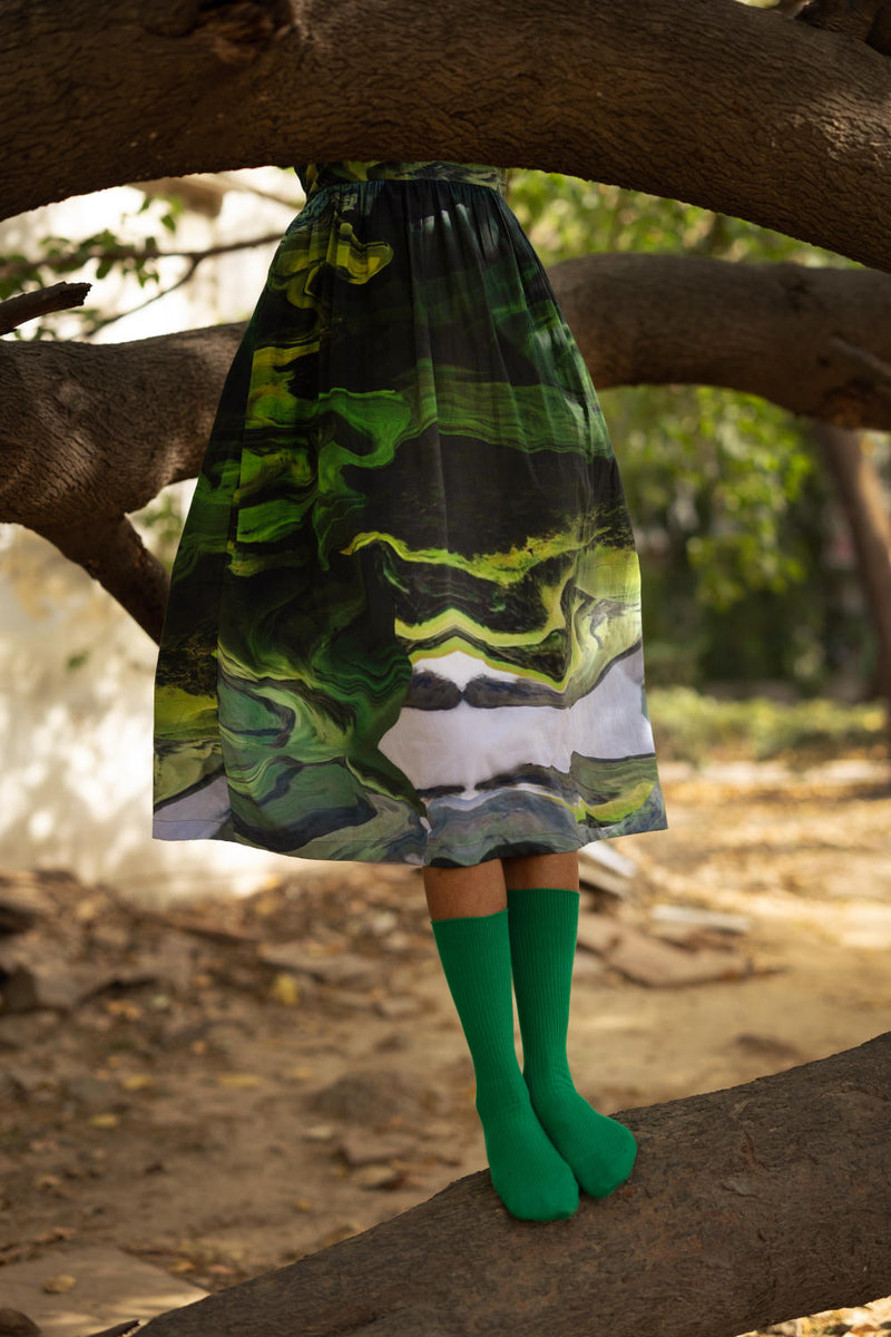 Ella Green Dress by Doodlage in green color for women Worldwide