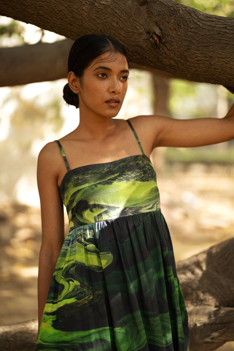 Ella Green Dress by Doodlage in green color for women Worldwide