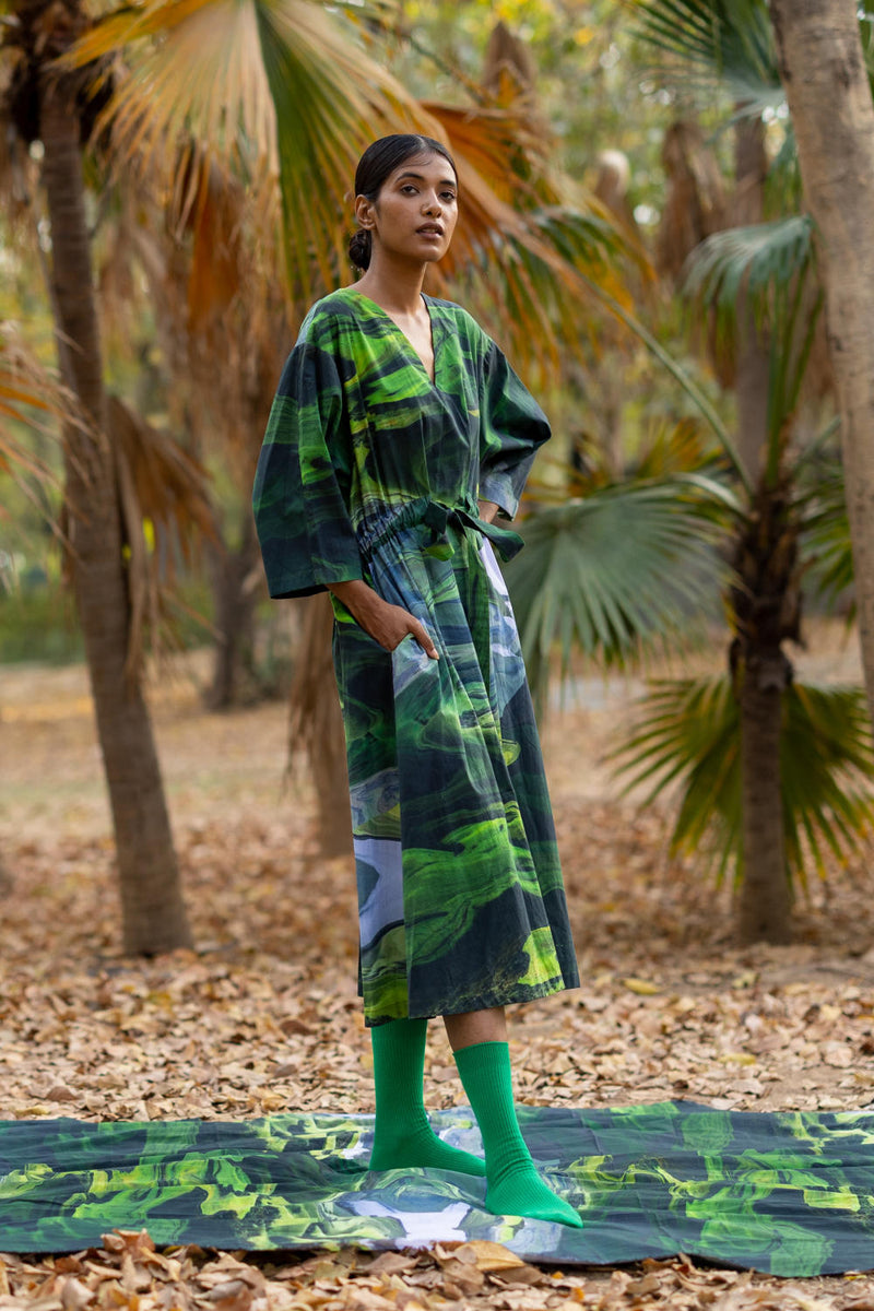 Doris Green Dress by Doodlage in green color for women Worldwide