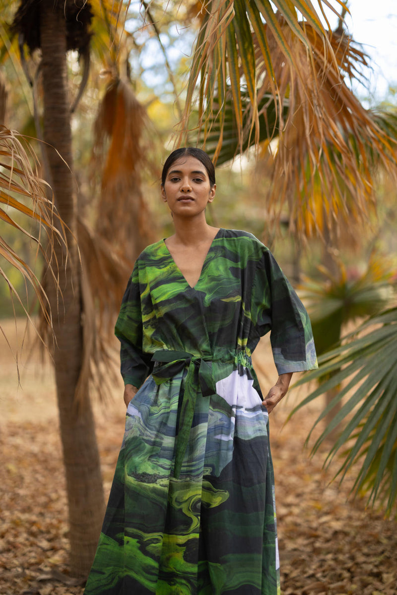 Doris Green Dress by Doodlage in green color for women Worldwide