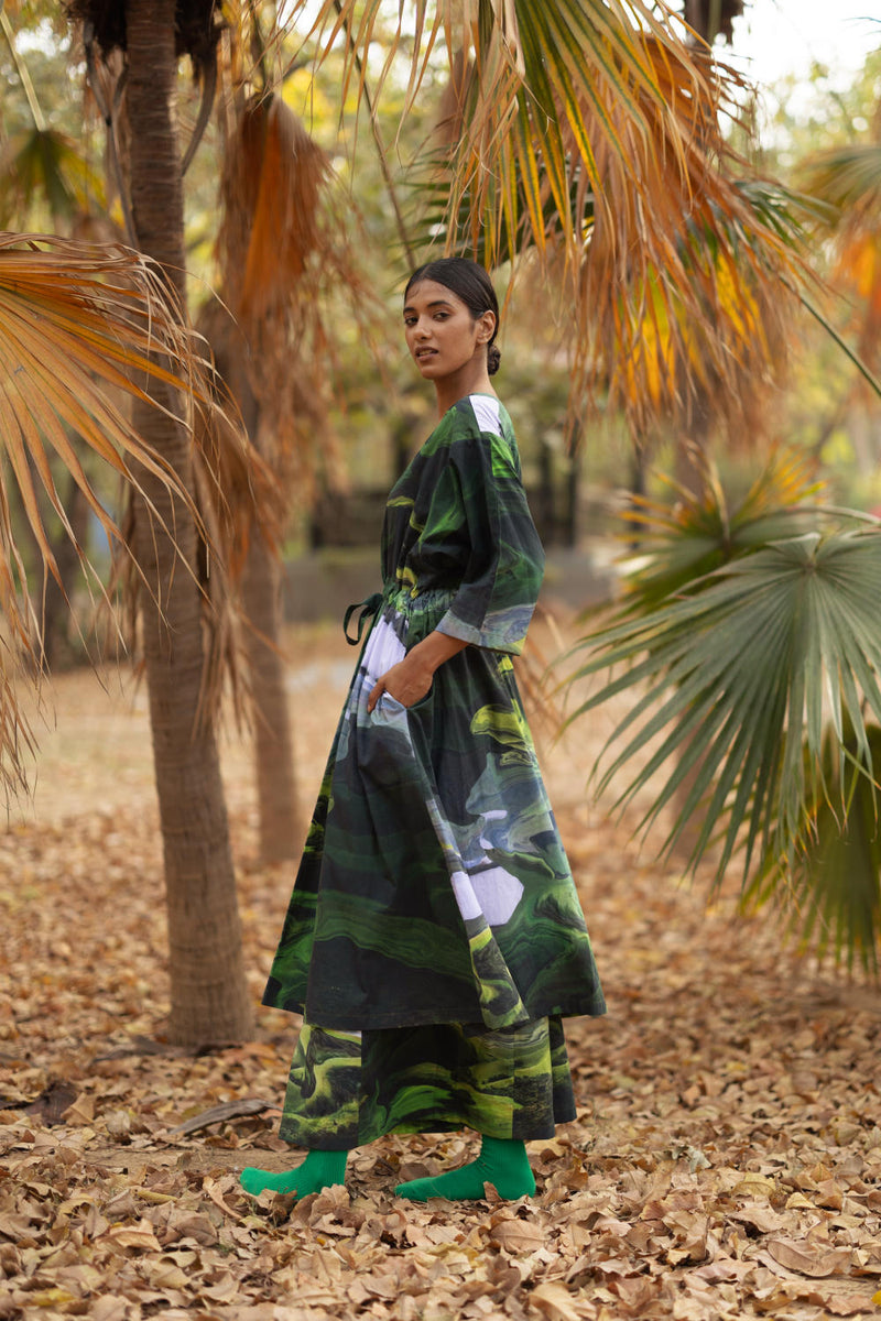 Doris Green Dress by Doodlage in green color for women Worldwide