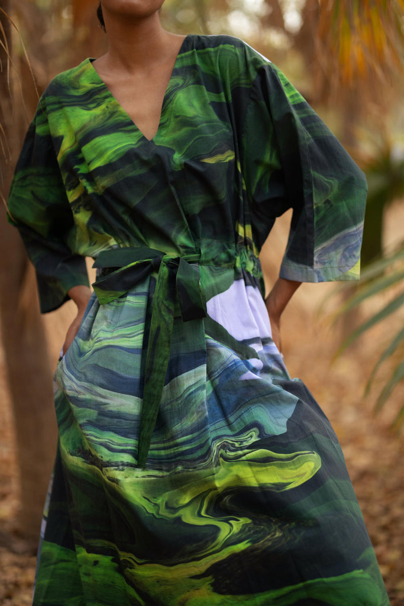Doris Green Dress by Doodlage in green color for women Worldwide