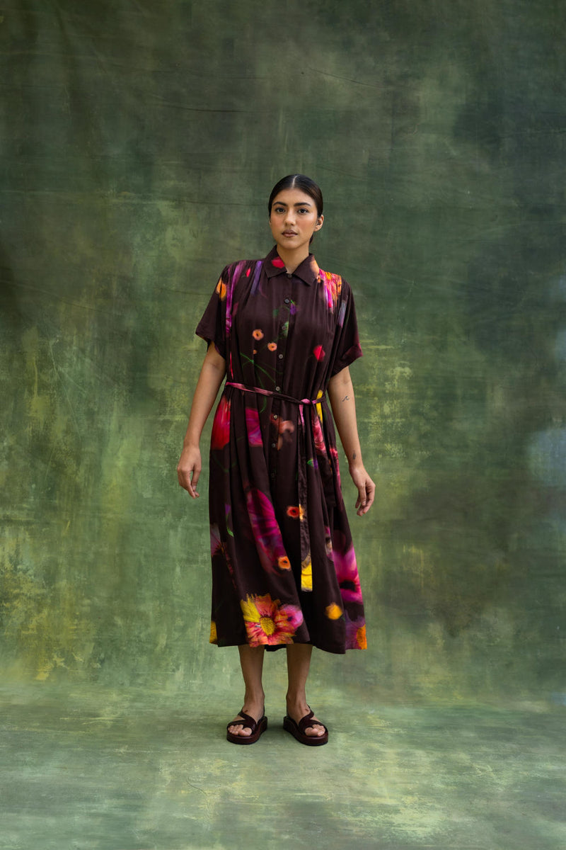 Zora Brown Dress by Doodlage for women Worldwide