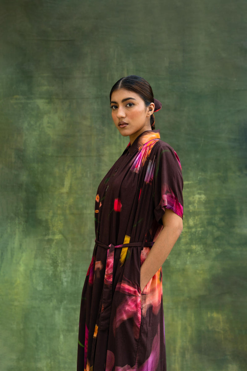 Zora Brown Dress by Doodlage for women Worldwide