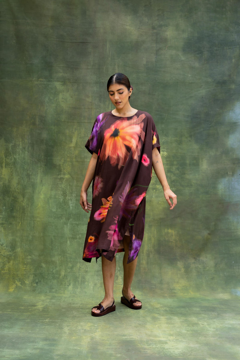Blair Printed Kaftan by Doodlage in brown color for women Worldwide