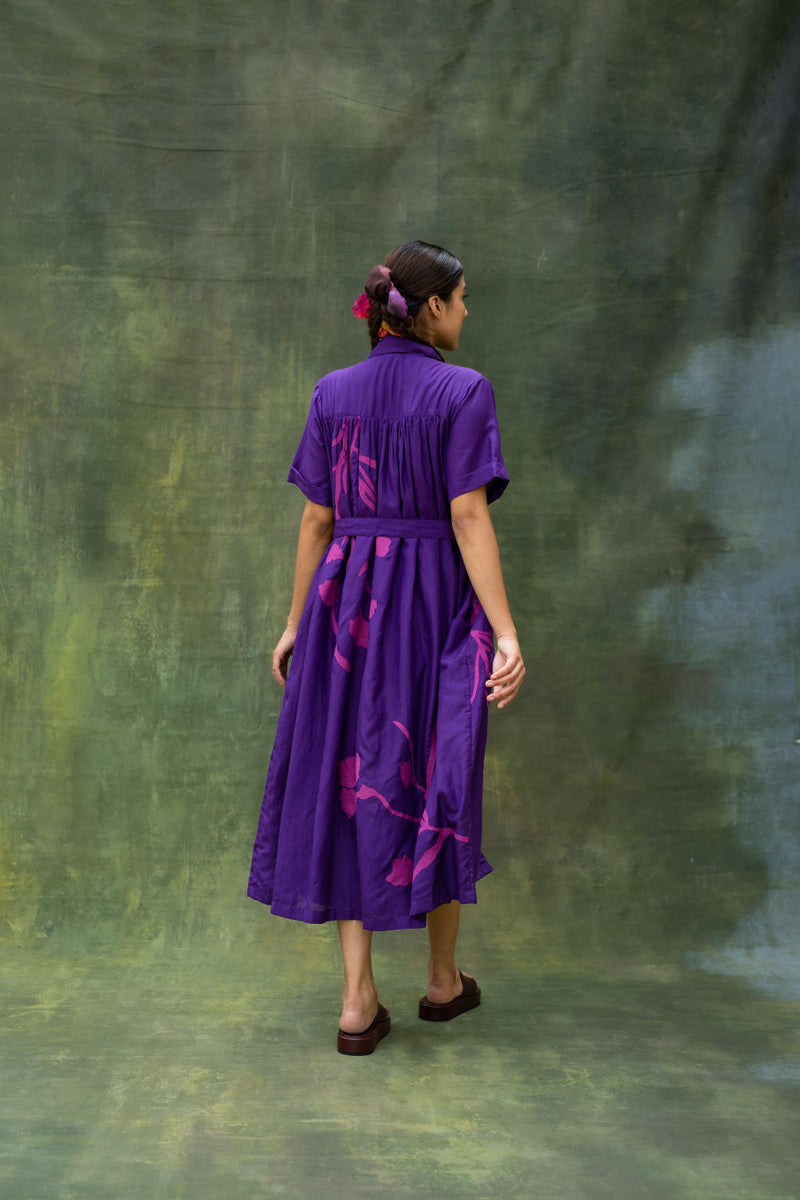 Zora Embroidered Dress by Doodlage in purple color for women Worldwide