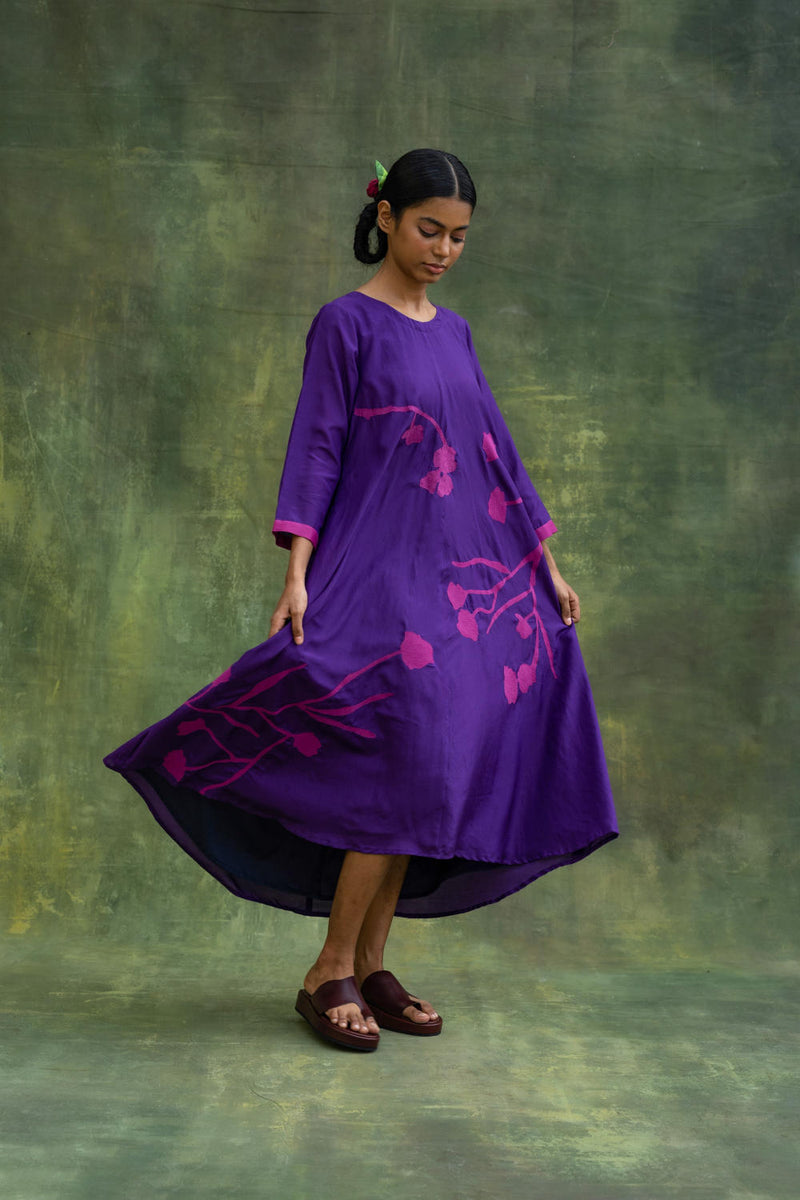 Jill Embroidered Dress by Doodlage in purple color for women Worldwide