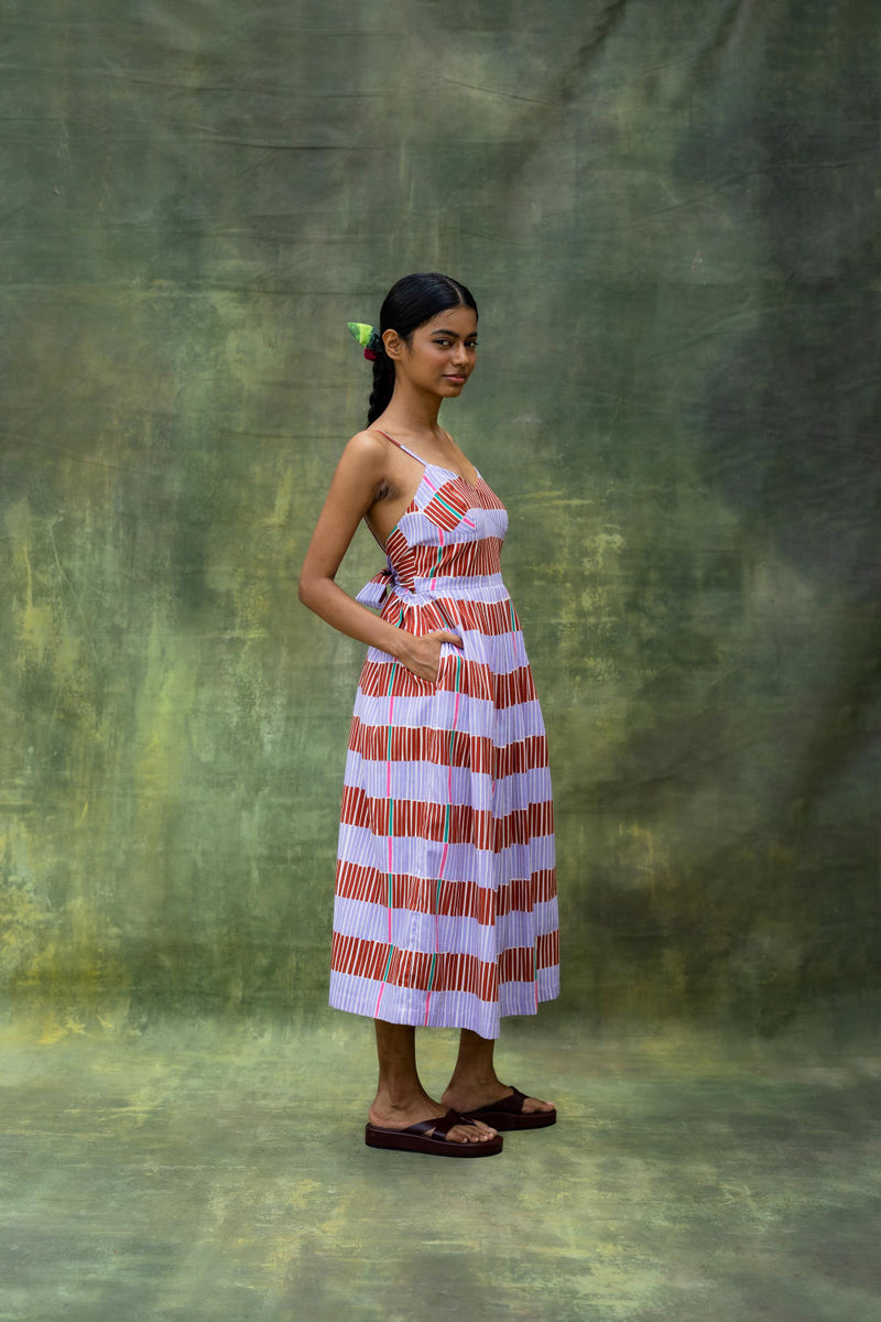 Mary Striped Dress mul by Doodlage in multi color for women Worldwide