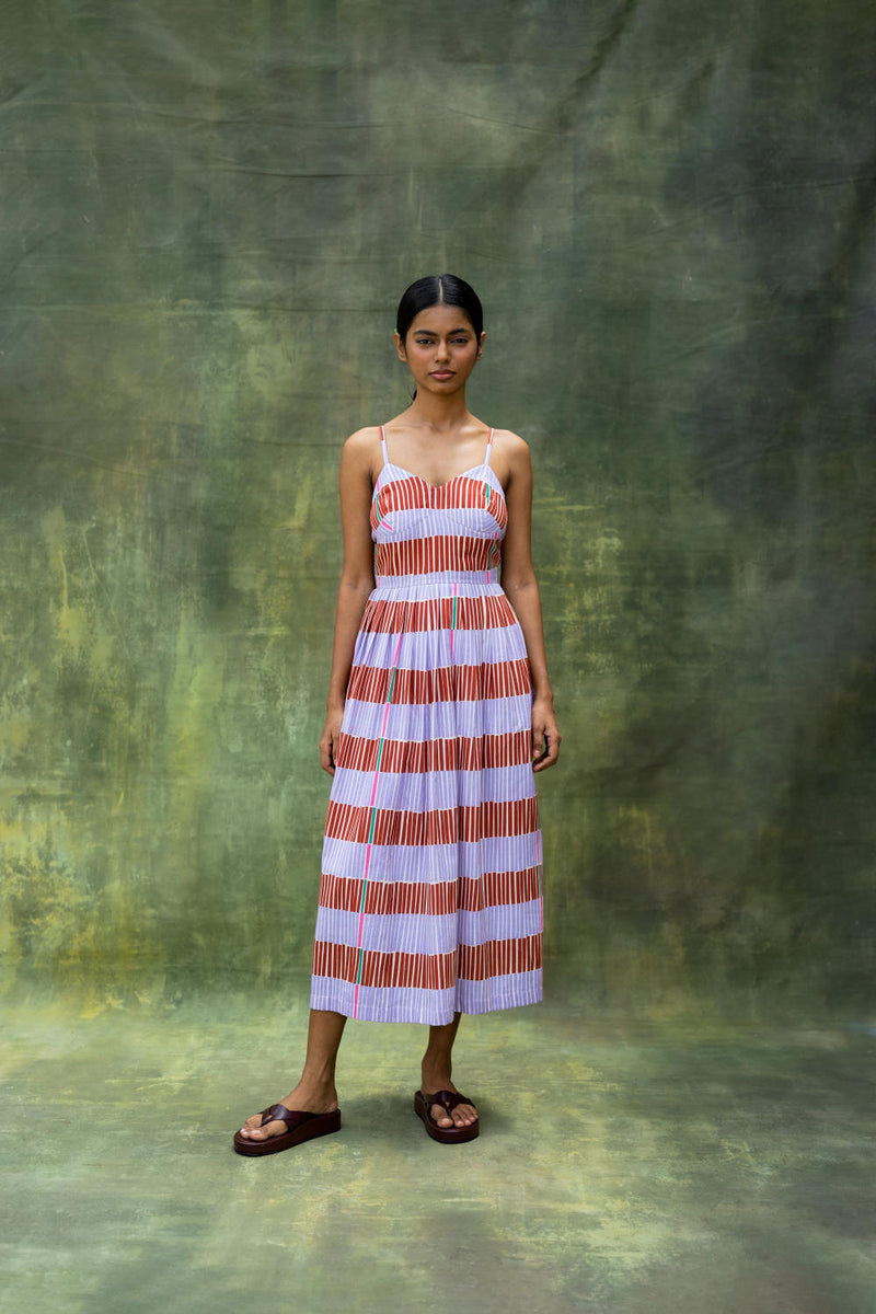 Mary Striped Dress mul by Doodlage in multi color for women Worldwide