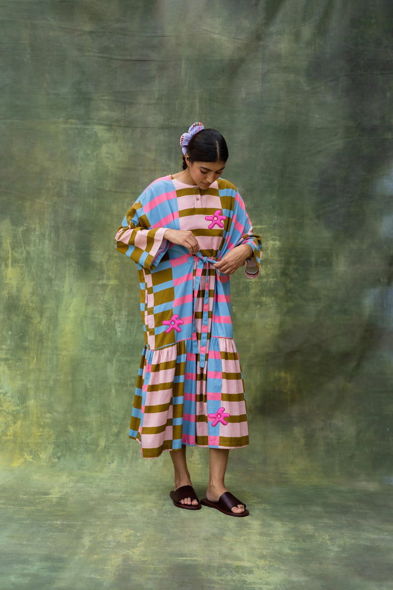 Edith Striped Dress mul by Doodlage in multi color for women Worldwide