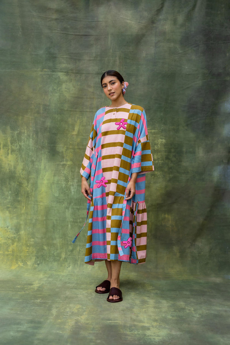 Edith Striped Dress mul by Doodlage in multi color for women Worldwide