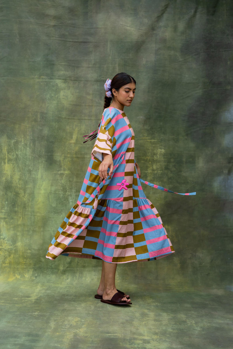 Edith Striped Dress mul by Doodlage in multi color for women Worldwide