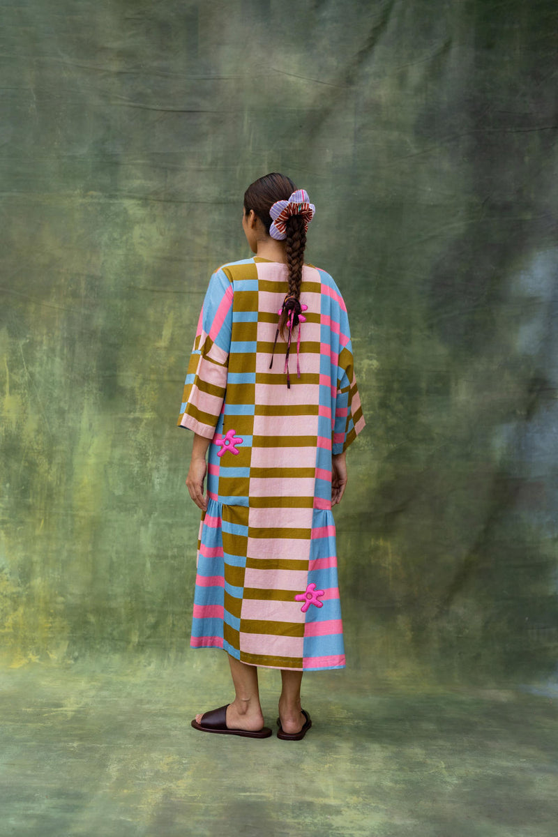 Edith Striped Dress mul by Doodlage in multi color for women Worldwide