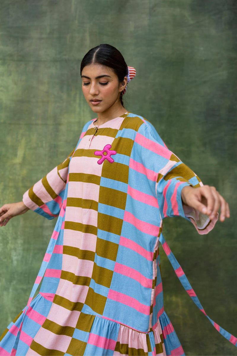 Edith Striped Dress mul by Doodlage in multi color for women Worldwide