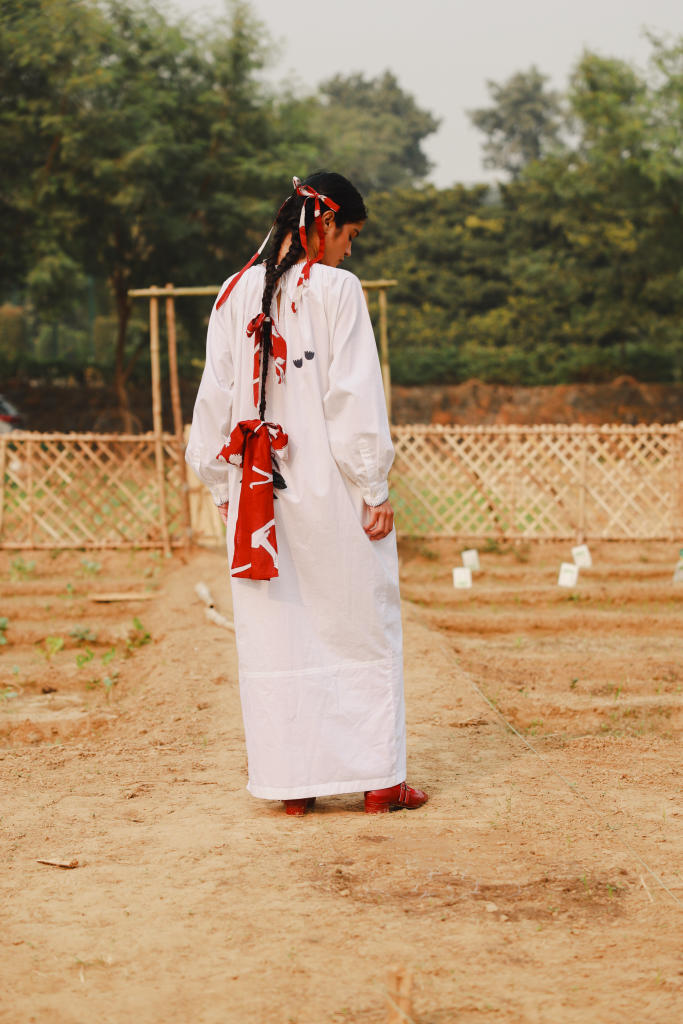 ASTRID WHITE DRESS upcycled cotton by Doodlage in white color for women Worldwide