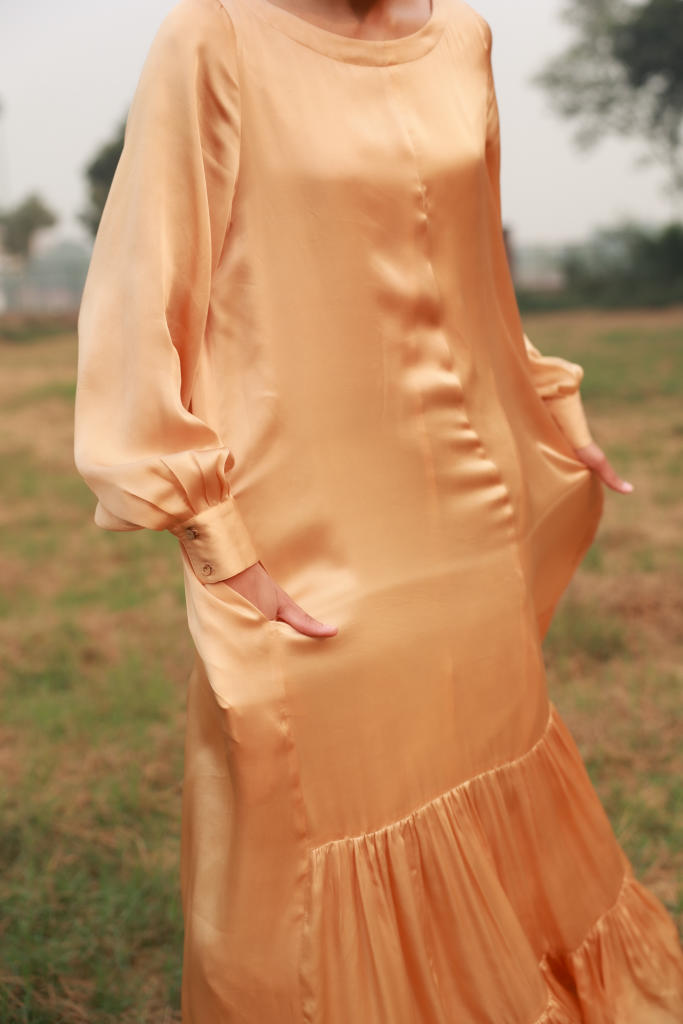 YAYOI BEIGE DRESS bemberg by Doodlage in beige color for women Worldwide