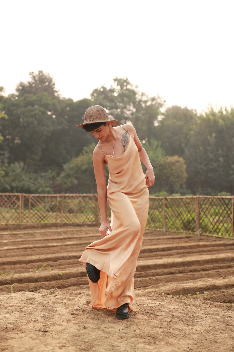 LOLA BEIGE DRESS bemberg by Doodlage in beige color for women Worldwide