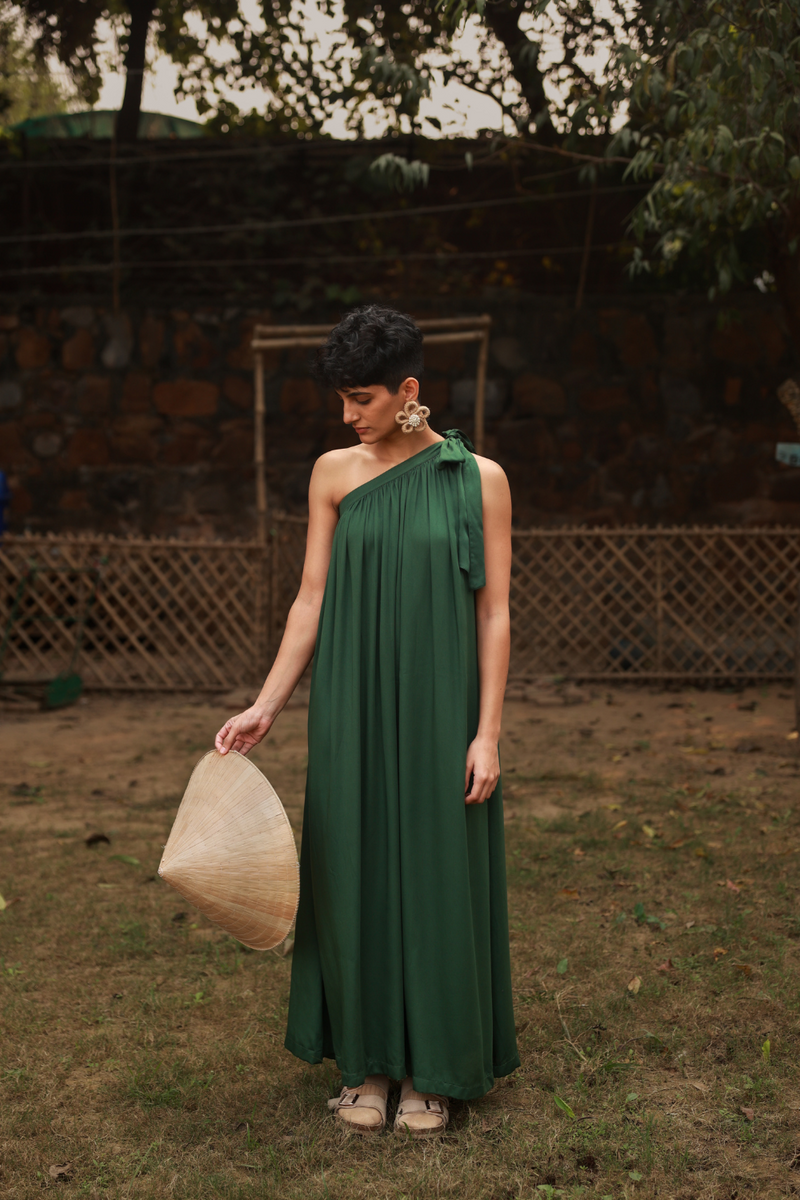 DARLY EMERALD DRESS bemberg by Doodlage in green color for women Worldwide