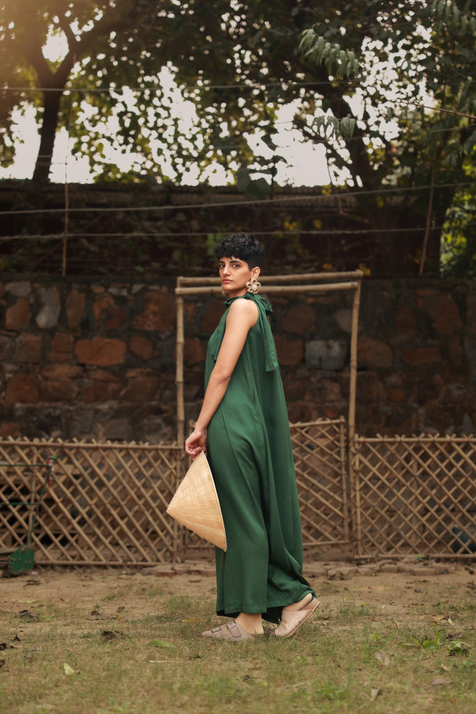 DARLY EMERALD DRESS bemberg by Doodlage in green color for women Worldwide