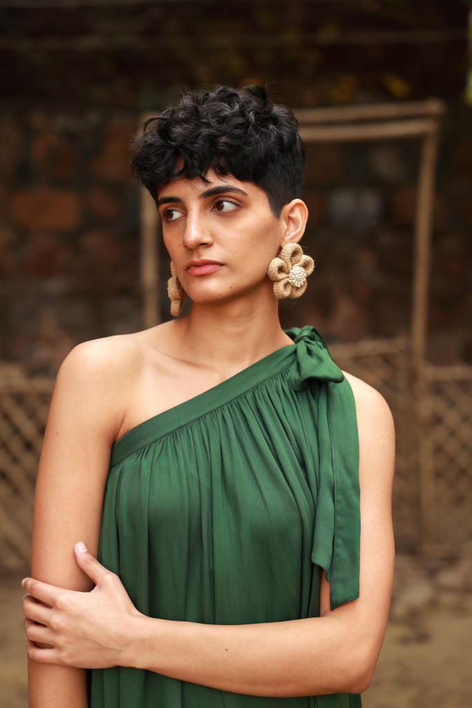 DARLY EMERALD DRESS bemberg by Doodlage in green color for women Worldwide