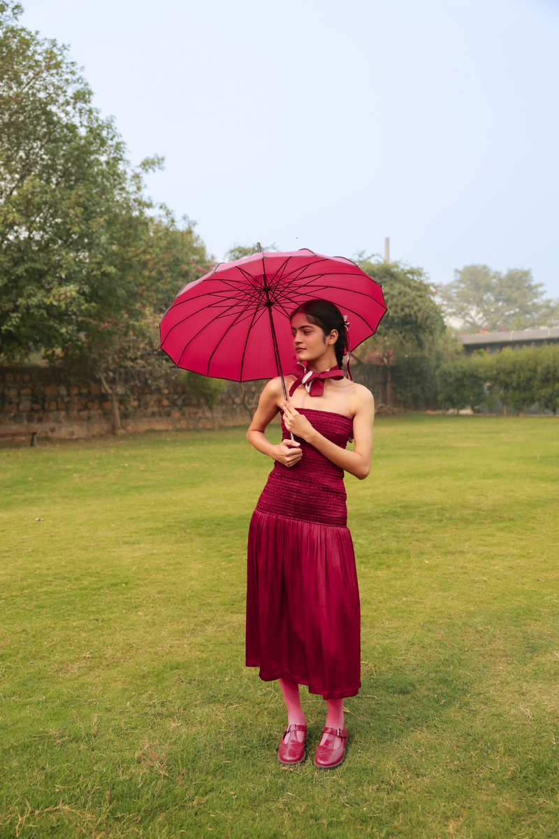 CHERRY DRESS bemberg by Doodlage in red color for women Worldwide