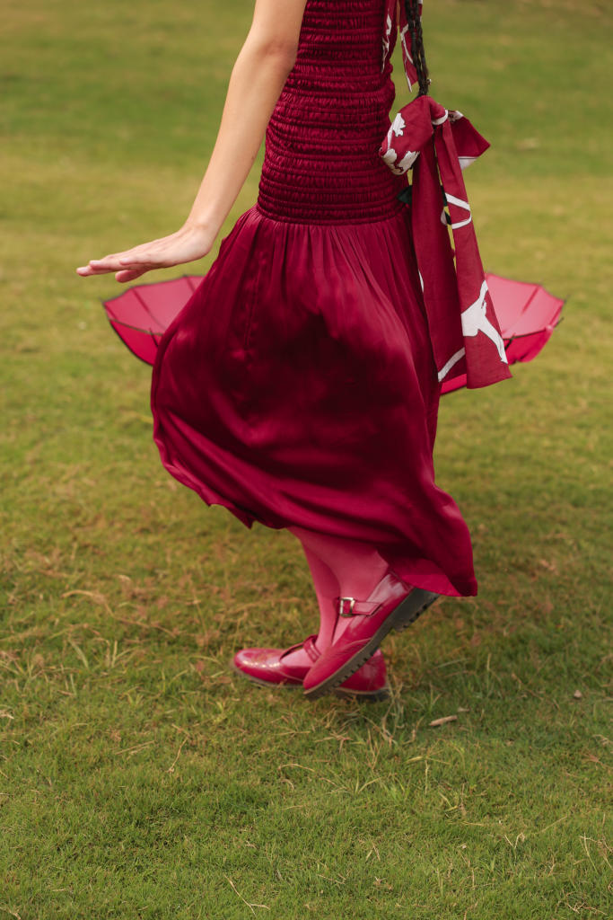 CHERRY DRESS bemberg by Doodlage in red color for women Worldwide