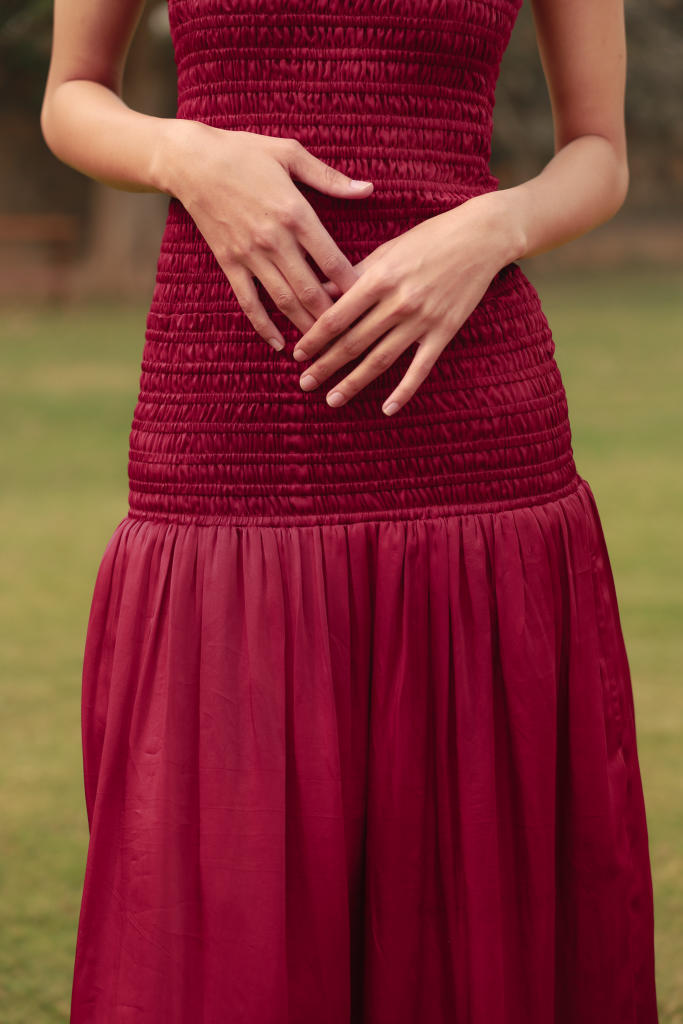 CHERRY DRESS bemberg by Doodlage in red color for women Worldwide
