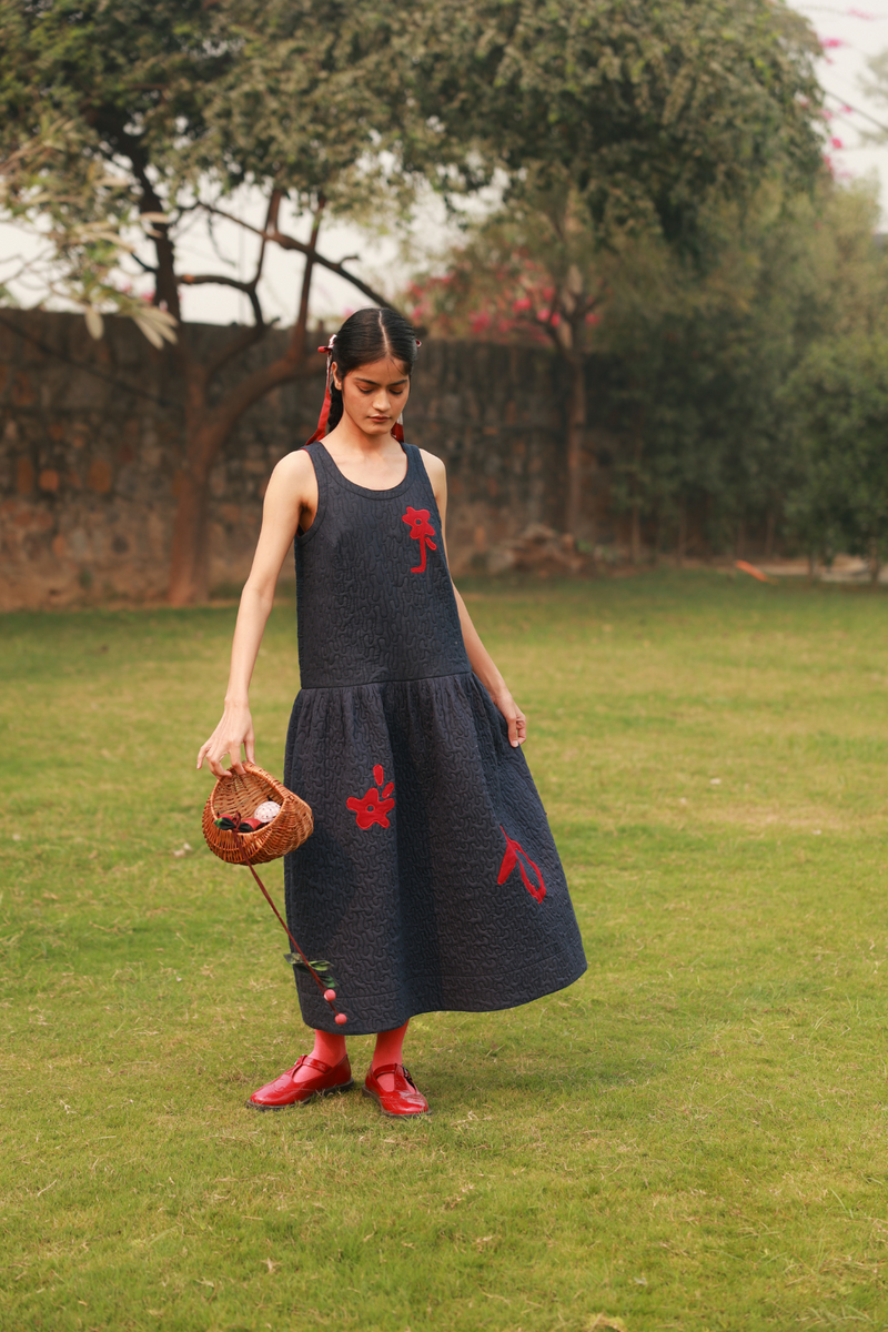 BELL QUILTED DRESS cotton by Doodlage in blue color for women Worldwide