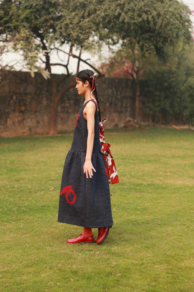 BELL QUILTED DRESS cotton by Doodlage in blue color for women Worldwide