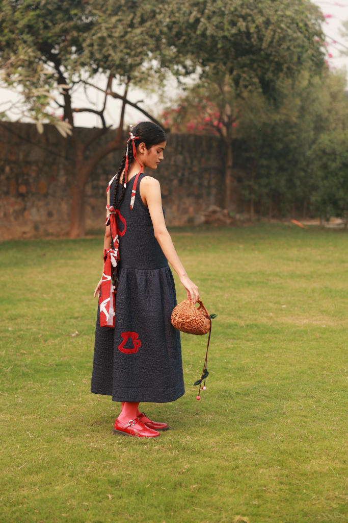 BELL QUILTED DRESS cotton by Doodlage in blue color for women Worldwide