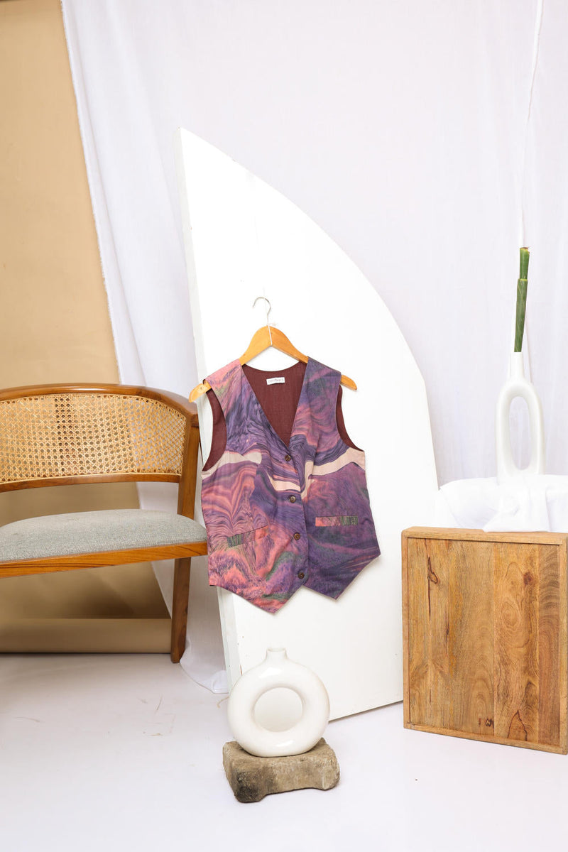 Francis printed coat by Doodlage in purple color for women Worldwide