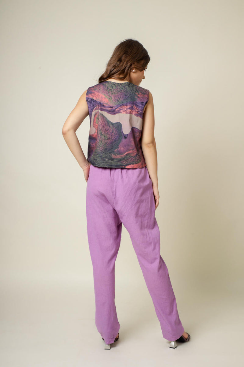 Francis printed coat by Doodlage in purple color for women Worldwide