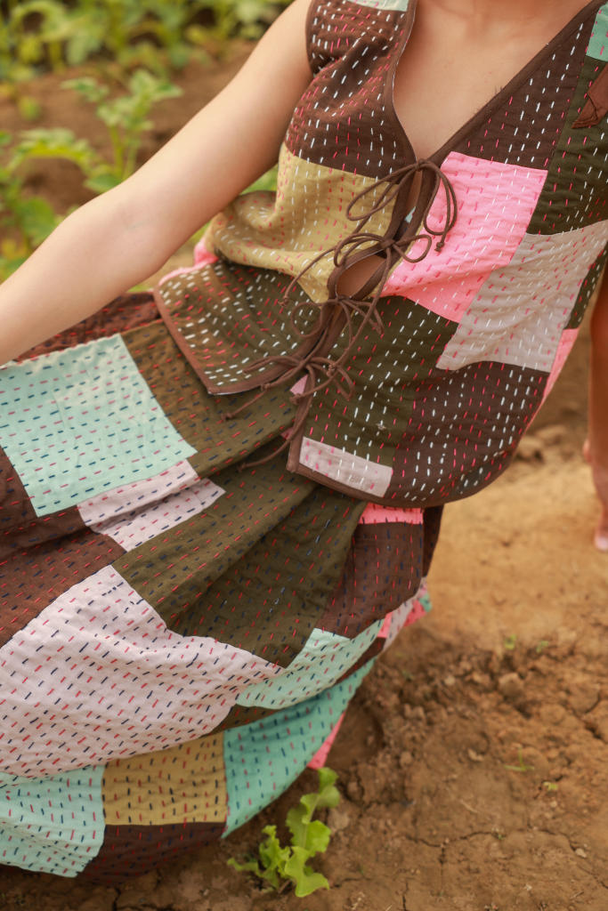 MILA KANTHA PATCHWORK JACKET upcycled cotton by Doodlage in multi color for women Worldwide
