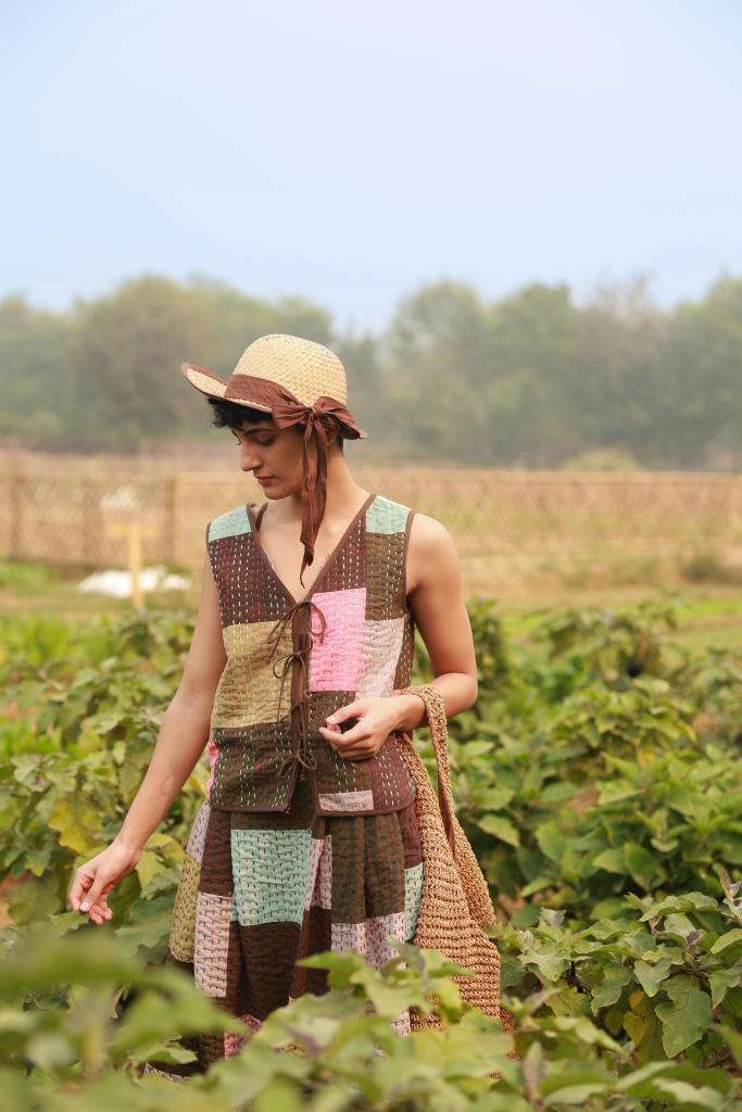 MILA KANTHA PATCHWORK JACKET upcycled cotton by Doodlage in multi color for women Worldwide
